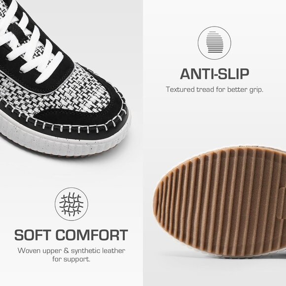 🆕 Women Black Casual Comfortable Fashion Shoes Walking Running Chunky Sneakers - Picture 2 of 7